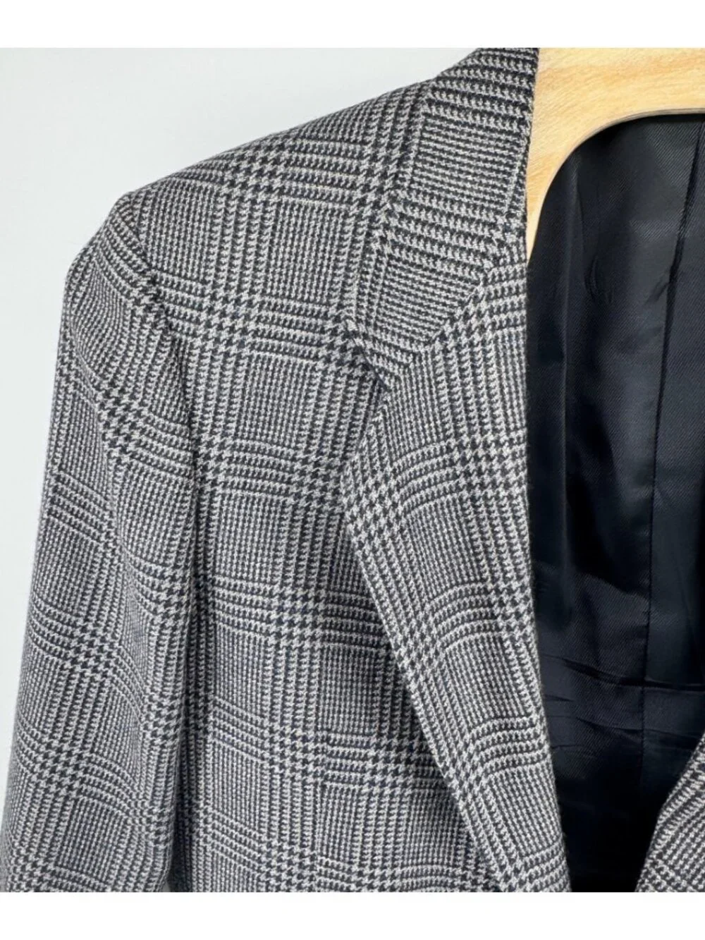 Oscar de la Renta Signature Men’s 44R Glen Plaid Wool Blazer Sport Coat